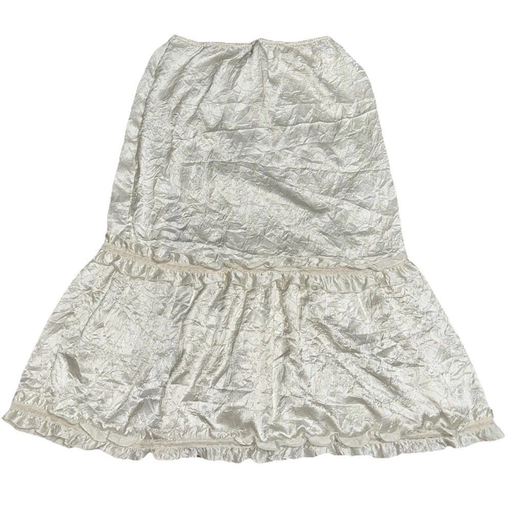 Urban Outfitters L Satin Midi Skirt Slit Ruffle Velour Fairy Grunge Whimsigoth - Picture 3 of 9